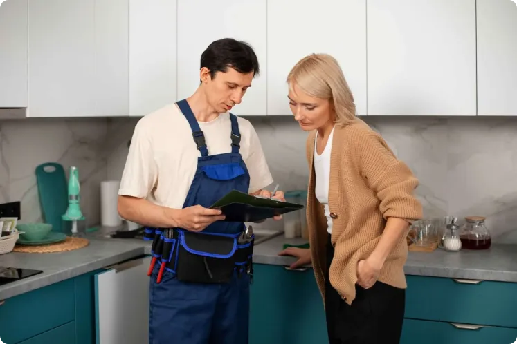 A service professional at work